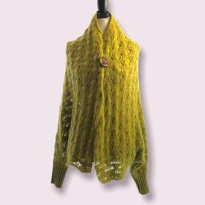 Vintage Boho Miss Sixty Knitted Crochet Sweater Cardigan